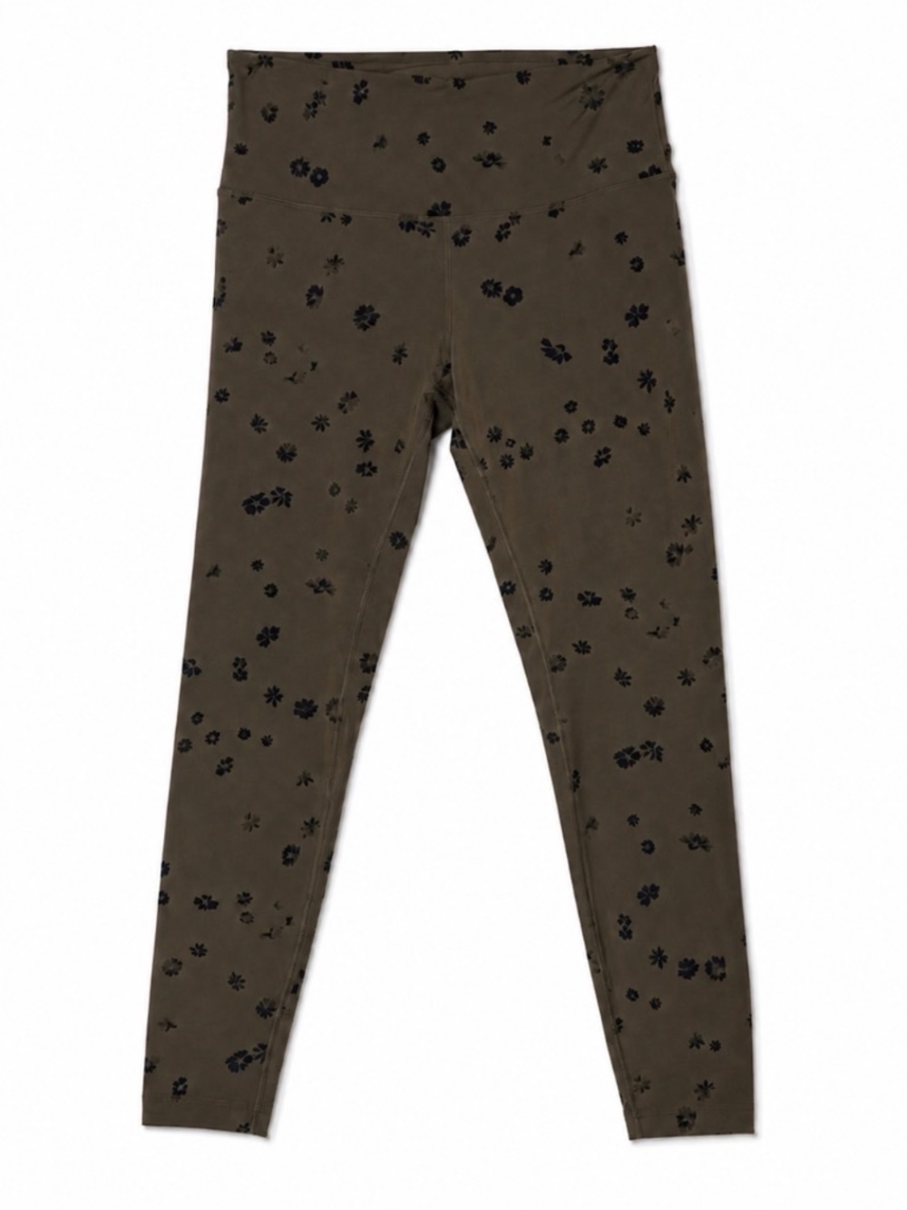 Lululemon Wunder Train High-Rise Tight 27" Floral Breeze Olive Brown Black Sz12